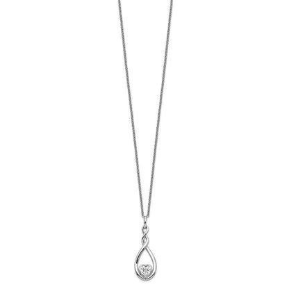 Sterlingsilber Sentimental Expressions Rhodiniert Zirkonia Liebe You für Immer 18 Zoll. Halskette