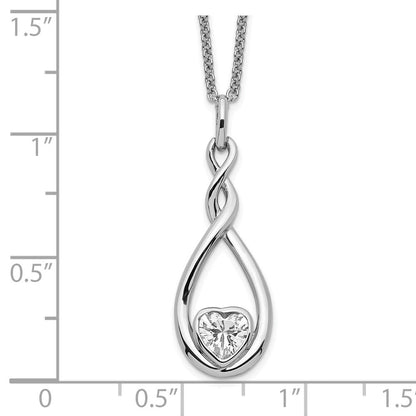 Sterlingsilber Sentimental Expressions Rhodiniert Zirkonia Liebe You für Immer 18 Zoll. Halskette