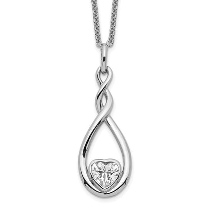 Sterlingsilber Sentimental Expressions Rhodiniert Zirkonia Liebe You für Immer 18 Zoll. Halskette