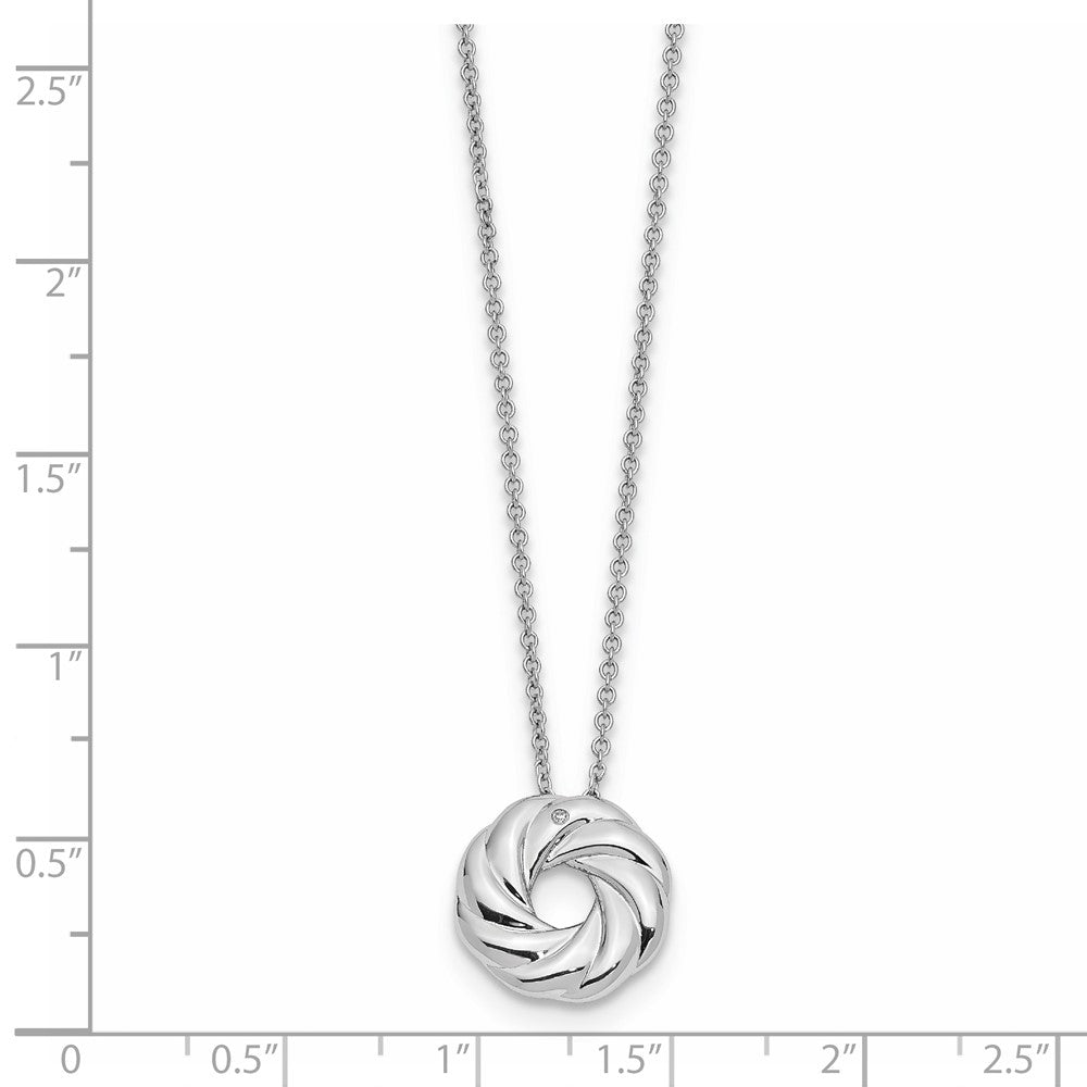 Sterlingsilber Sentimental Expressions Rhodiniert Zirkonia Sparkle und Shine 14 Zoll. Halskette mit 2 Zoll. Verlängerung