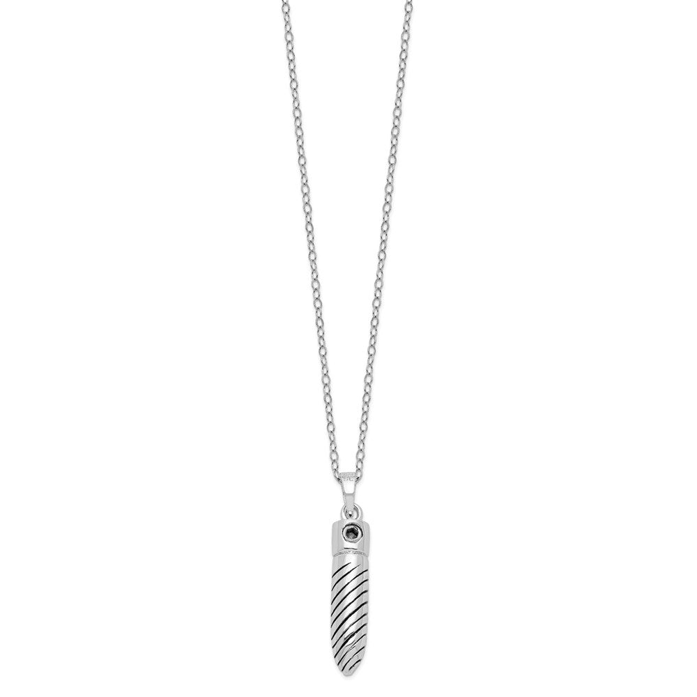 Sterlingsilber Sentimental Expressions Rhodiniert Antikisiert Lined Bullet Ash Halter 18 Zoll Halskette