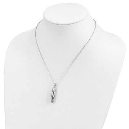 Sterlingsilber Sentimental Expressions Rhodiniert Antikisiert Lined Bullet Ash Halter 18 Zoll Halskette