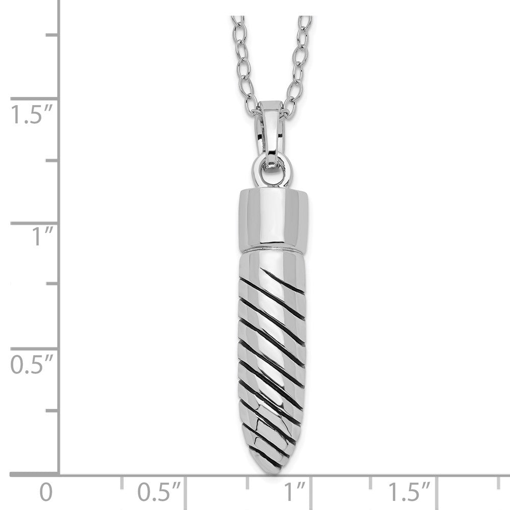 Sterlingsilber Sentimental Expressions Rhodiniert Antikisiert Lined Bullet Ash Halter 18 Zoll Halskette