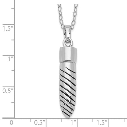 Sterlingsilber Sentimental Expressions Rhodiniert Antikisiert Lined Bullet Ash Halter 18 Zoll Halskette