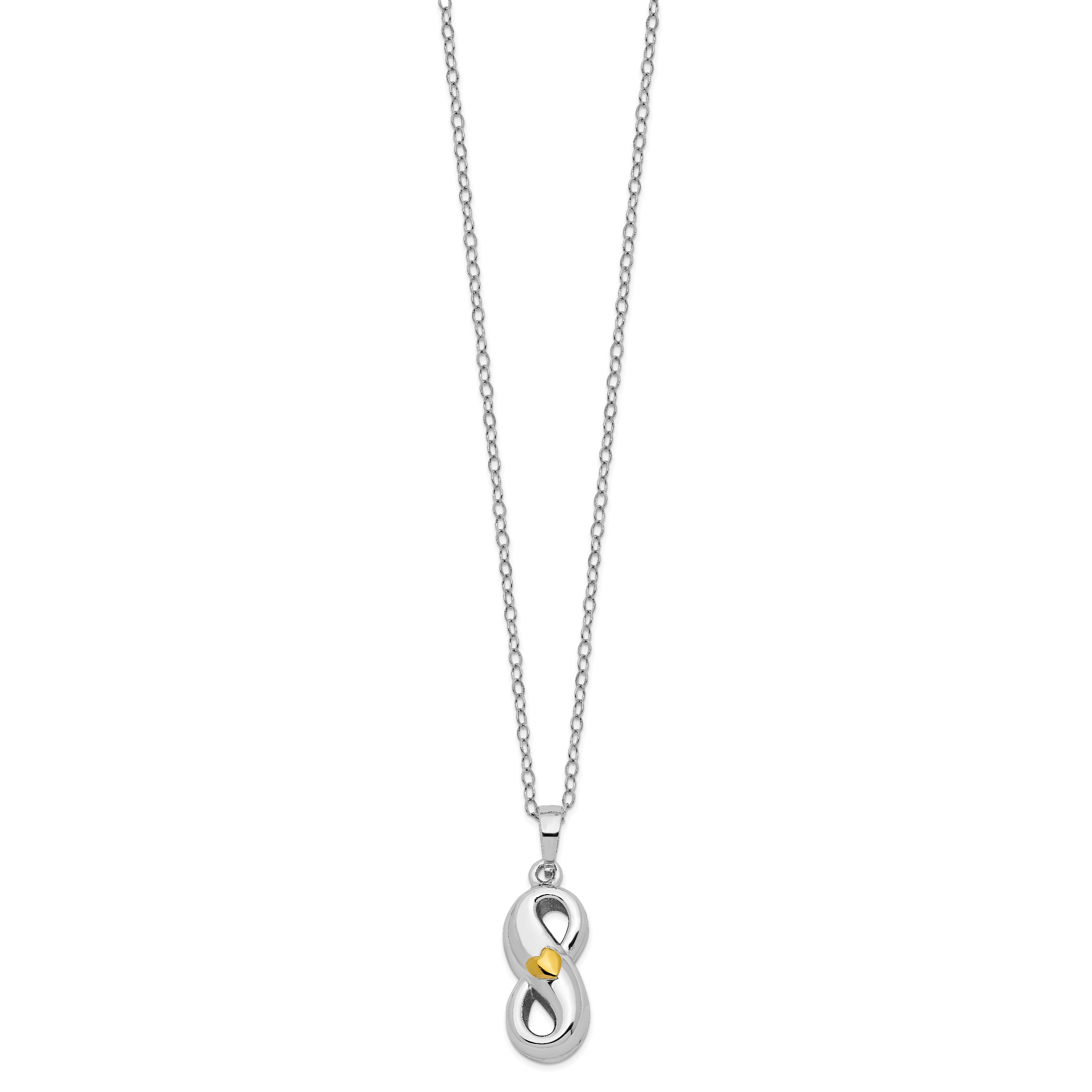 Sterlingsilber Sentimental Expressions Rhodiniert Goldfarben Herz Akzente Infinite Liebe Ash Halter 18 Zoll Halskette
