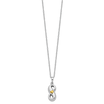 Sterlingsilber Sentimental Expressions Rhodiniert Goldfarben Herz Akzente Infinite Liebe Ash Halter 18 Zoll Halskette