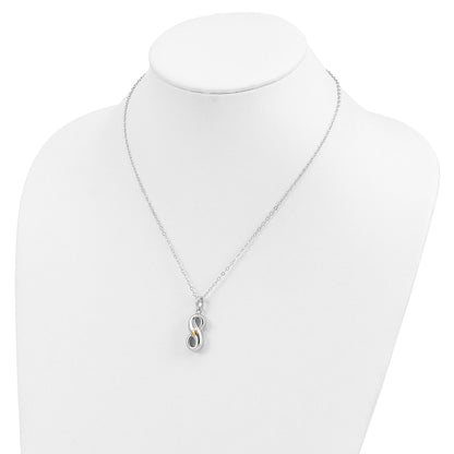 Sterlingsilber Sentimental Expressions Rhodiniert Goldfarben Herz Akzente Infinite Liebe Ash Halter 18 Zoll Halskette