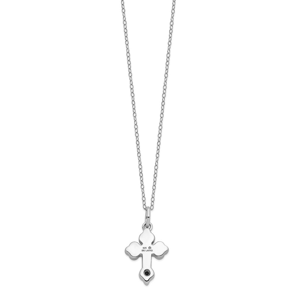 Sterlingsilber Sentimental Expressions Rhodiniert Matted Kreuz Ash Halter 18 Zoll Halskette