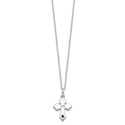 Sterlingsilber Sentimental Expressions Rhodiniert Matted Kreuz Ash Halter 18 Zoll Halskette