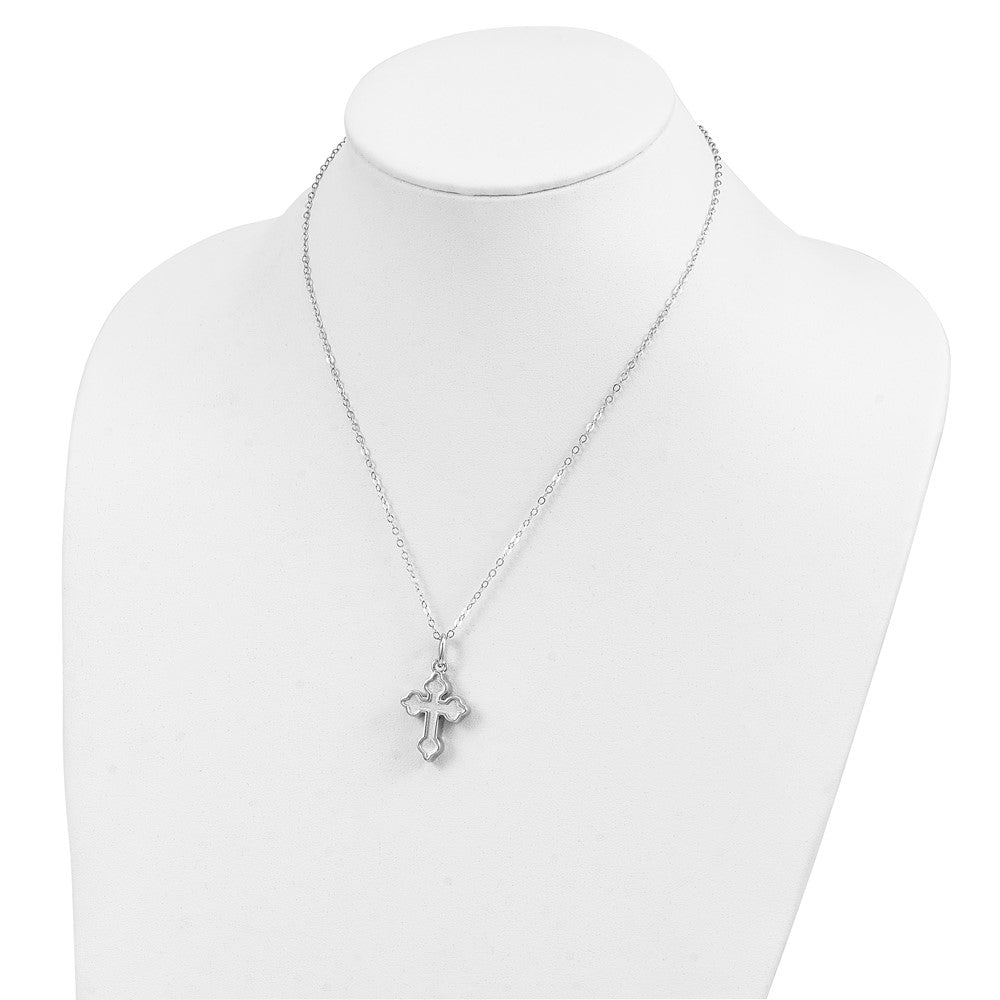 Sterlingsilber Sentimental Expressions Rhodiniert Matted Kreuz Ash Halter 18 Zoll Halskette