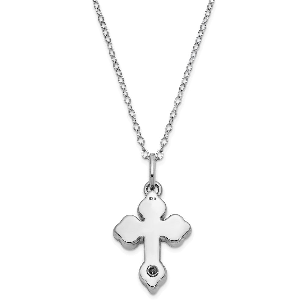 Sterlingsilber Sentimental Expressions Rhodiniert Matted Kreuz Ash Halter 18 Zoll Halskette