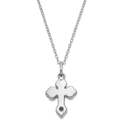 Sterlingsilber Sentimental Expressions Rhodiniert Matted Kreuz Ash Halter 18 Zoll Halskette