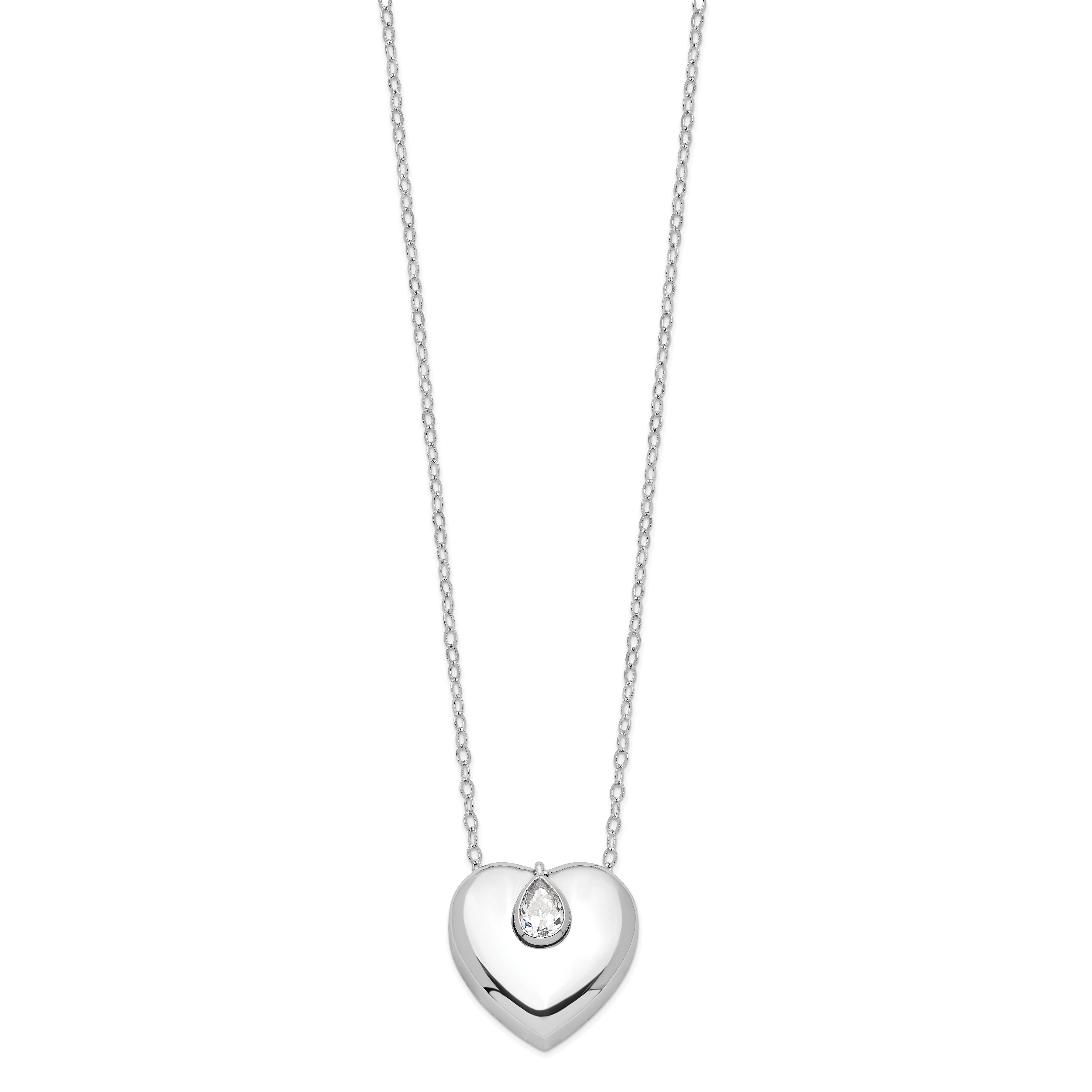 Sterlingsilber Sentimental Expressions Rhodiniert Zirkonia Missing You Ash Halter 18 Zoll Halskette