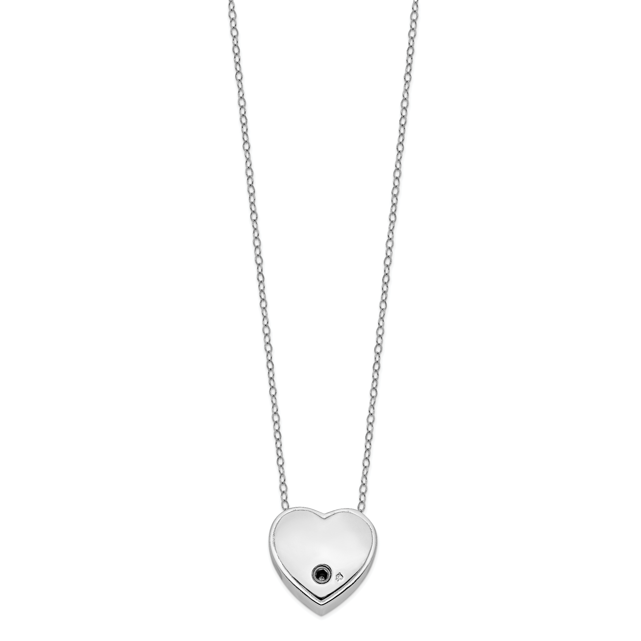 Sterlingsilber Sentimental Expressions Rhodiniert Zirkonia Missing You Ash Halter 18 Zoll Halskette