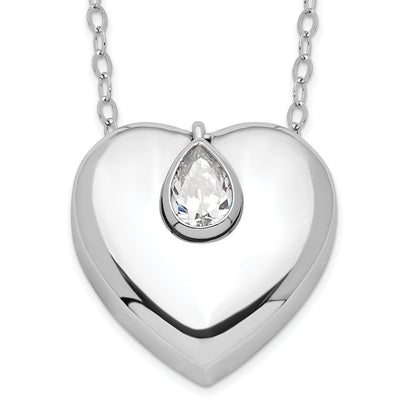 Sterlingsilber Sentimental Expressions Rhodiniert Zirkonia Missing You Ash Halter 18 Zoll Halskette