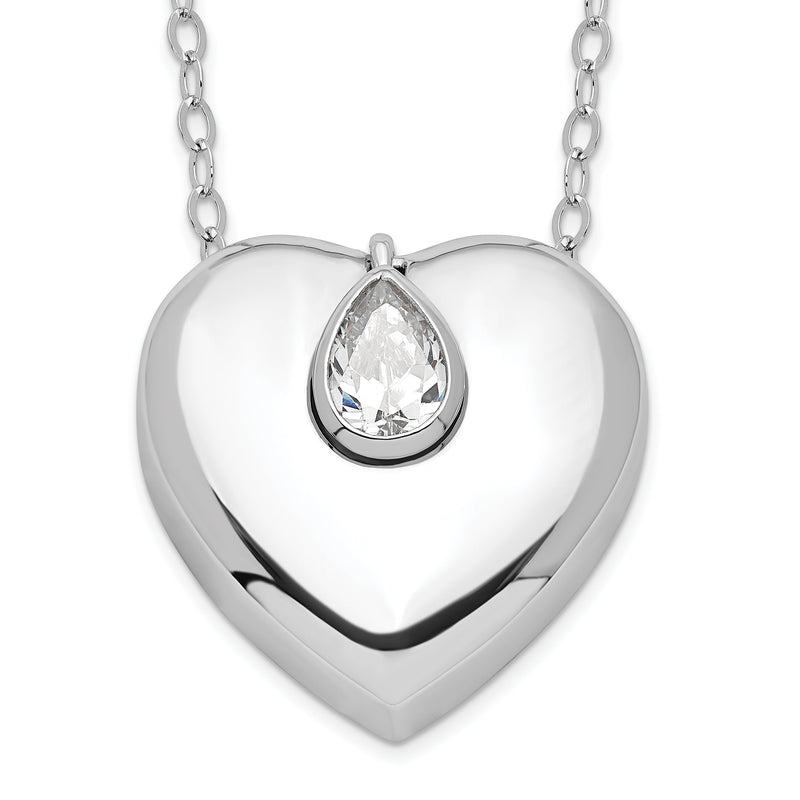 Sterlingsilber Sentimental Expressions Rhodiniert Zirkonia Missing You Ash Halter 18 Zoll Halskette