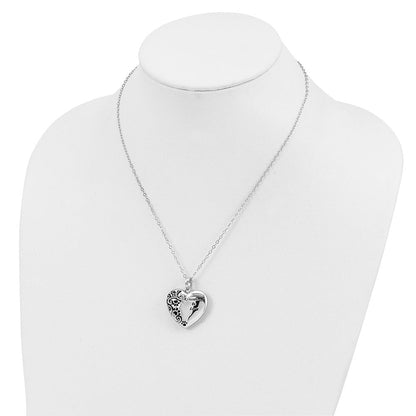 Sterlingsilber Sentimental Expressions Rhodiniert Antikisiert Pet Ash Halter 18 Zoll Halskette