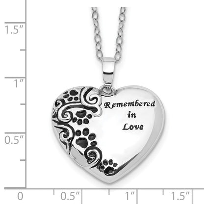 Sterlingsilber Sentimental Expressions Rhodiniert Antikisiert Pet Ash Halter 18 Zoll Halskette