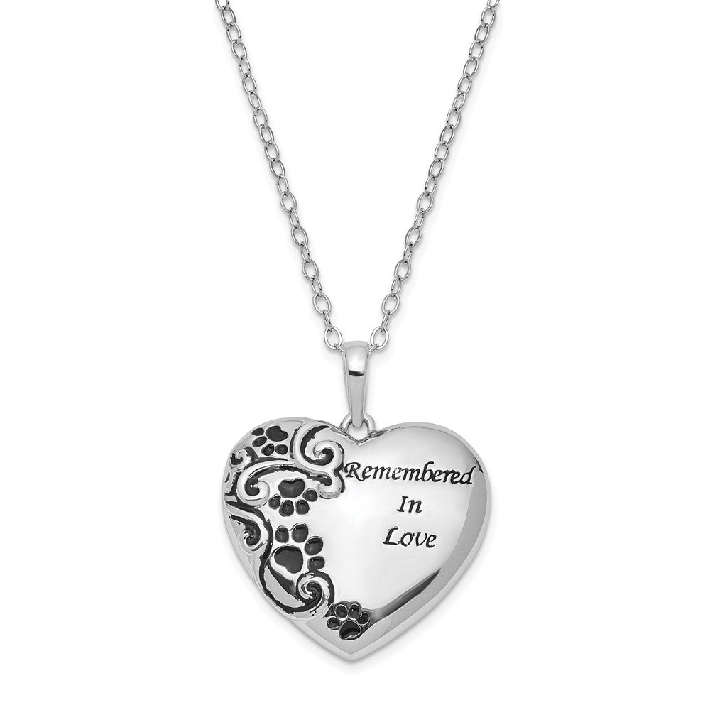 Sterlingsilber Sentimental Expressions Rhodiniert Antikisiert Pet Ash Halter 18 Zoll Halskette