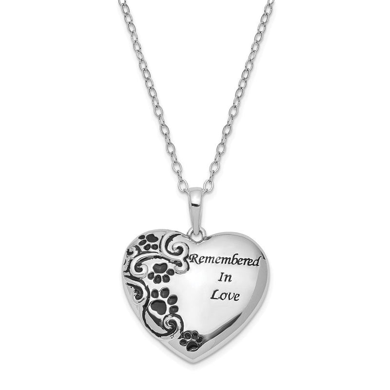 Sterlingsilber Sentimental Expressions Rhodiniert Antikisiert Pet Ash Halter 18 Zoll Halskette