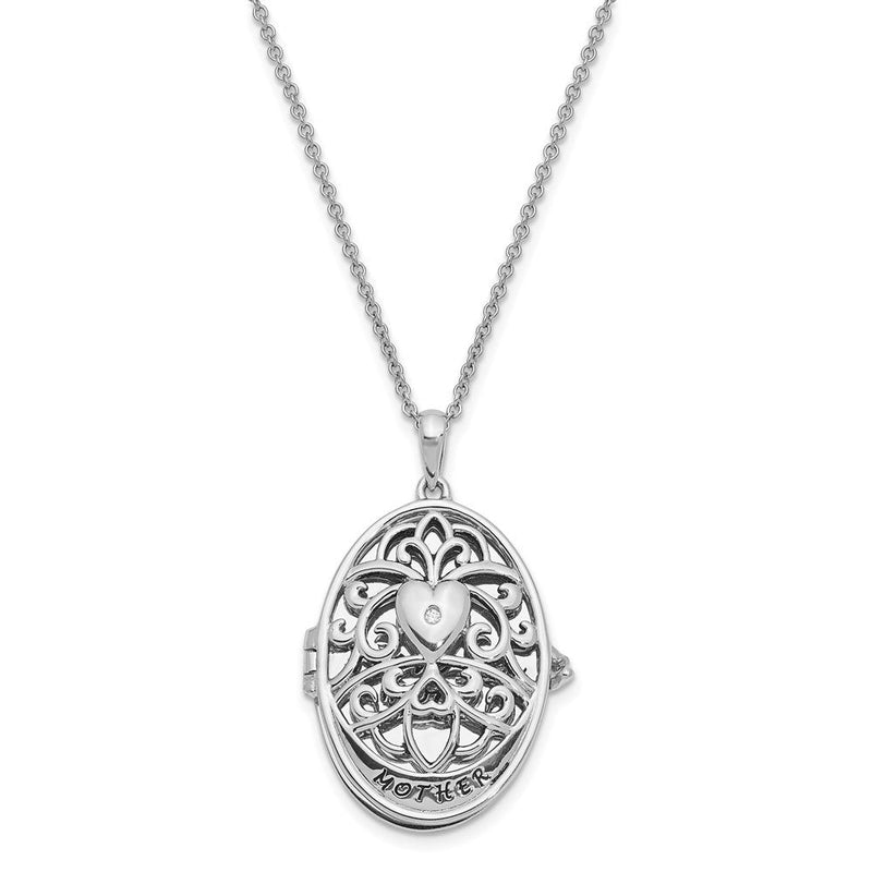 Sterlingsilber Sentimental Expressions Rhodiniert Zirkonia Antikisiert Mutter I Liebe You More 18 Zoll. Halskette