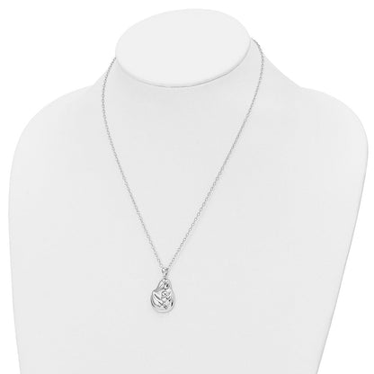 Sterlingsilber Sentimental Expressions Rhodiniert Mine To Keep Mama und Baby 18 Zoll Halskette