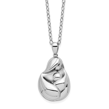 Sterlingsilber Sentimental Expressions Rhodiniert Mine To Keep Mama und Baby 18 Zoll Halskette