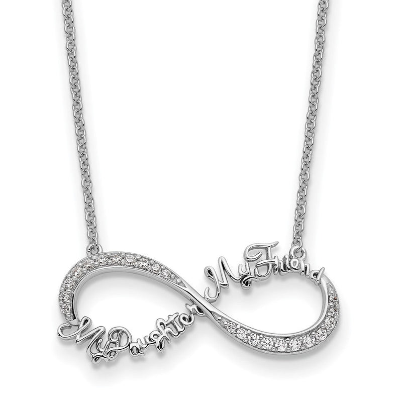 Sterlingsilber Sentimental Expressions Rhodiniert Zirkonia My Tochter Freund 18 Zoll Halskette