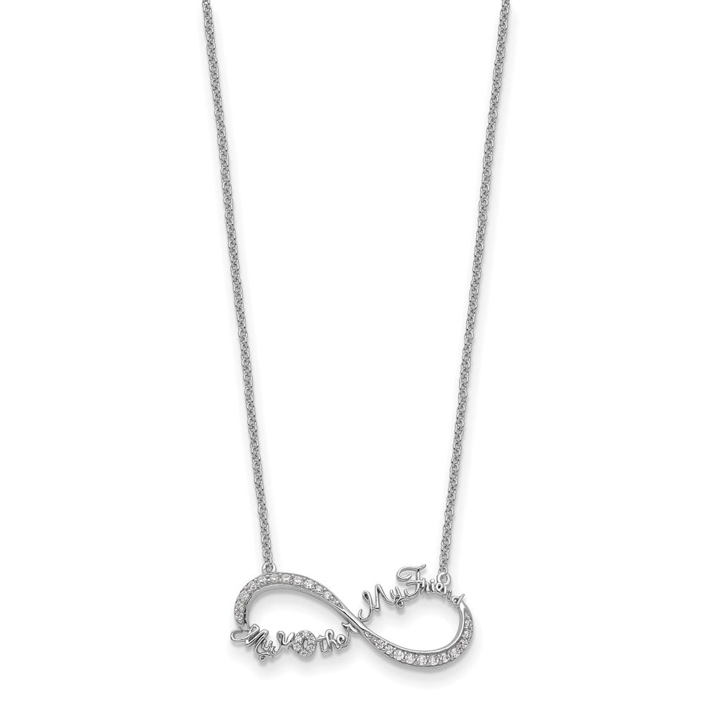 Sterlingsilber Sentimental Expressions Rhodiniert Zirkonia My Mutter Freund 18 Zoll Halskette
