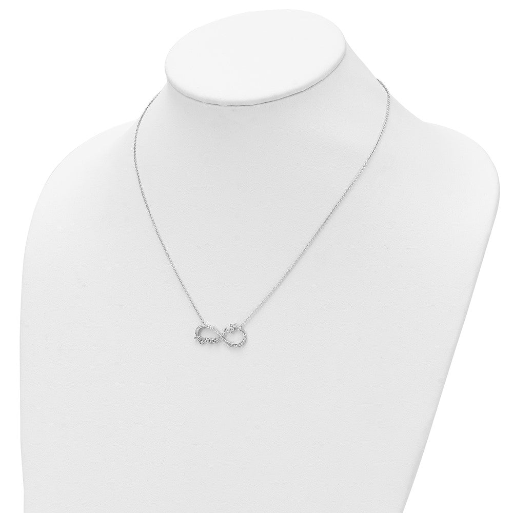 Sterlingsilber Sentimental Expressions Rhodiniert Zirkonia My Mutter Freund 18 Zoll Halskette
