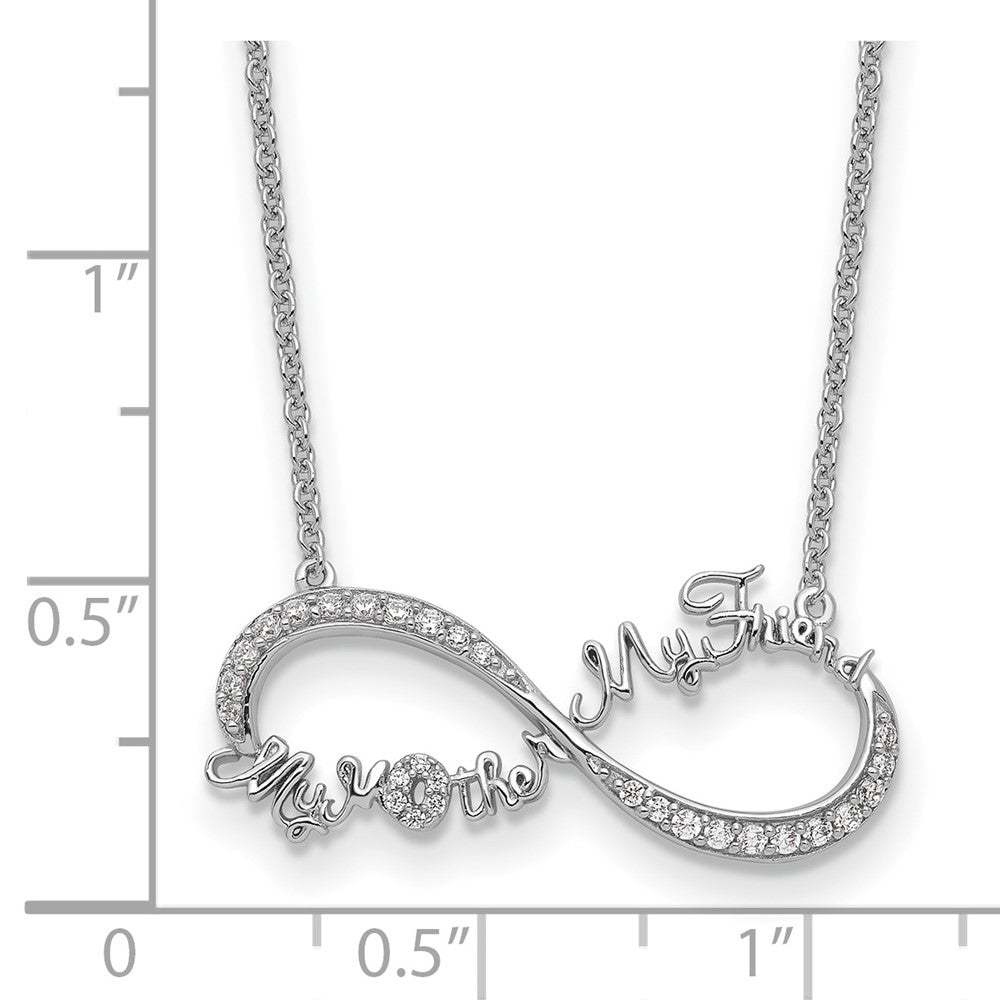 Sterlingsilber Sentimental Expressions Rhodiniert Zirkonia My Mutter Freund 18 Zoll Halskette