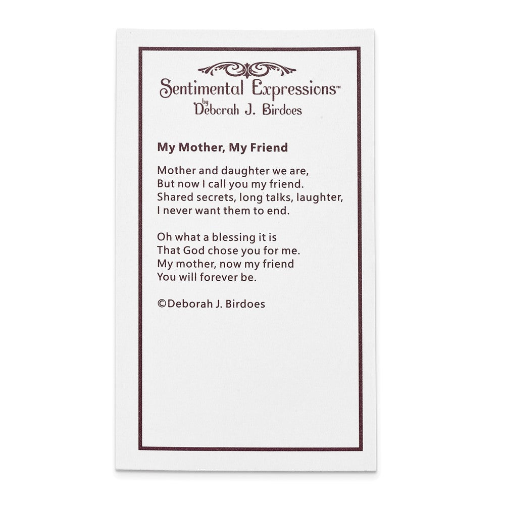 Sterlingsilber Sentimental Expressions Rhodiniert Zirkonia My Mutter Freund 18 Zoll Halskette