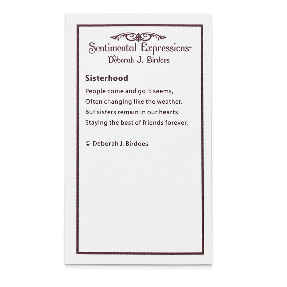 Sterlingsilber Sentimental Expressions Rhodiniert Zirkonia Antikisiert Sisterhood Blume Herz 18 Zoll Halskette