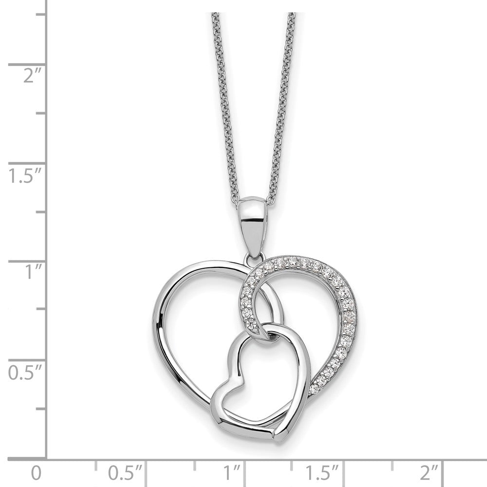 Sterlingsilber Sentimental Expressions Rhodiniert Zirkonia Zusammen in Liebe 18 Zoll Halskette