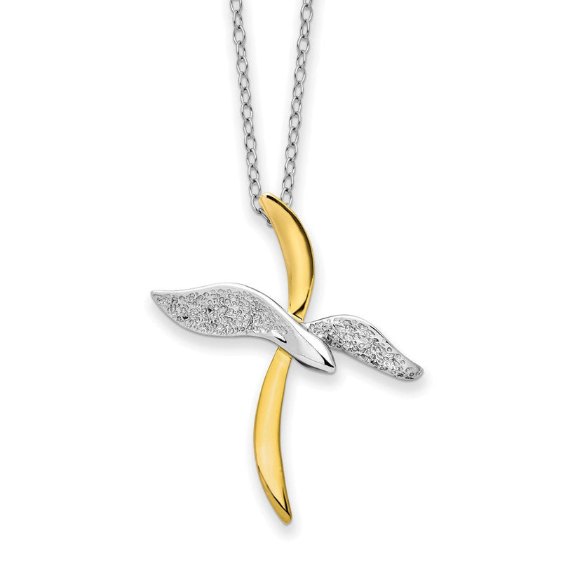 Sterlingsilber Sentimental Expressions Goldfarben Glaube in Flight 22 Zoll Halskette