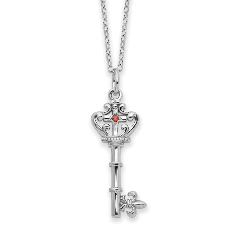 Sterlingsilber Sentimental Expressions Rhodiniert Rot Zirkonia Antikisiert Key Of David 18 Zoll Halskette