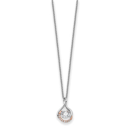 Sterlingsilber Sentimental Expressions Roséfarben Ss und Lebhaft Zirkonia Warm Embrace 18 Zoll Halskette