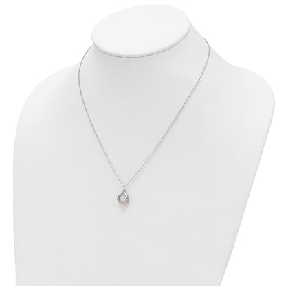 Sterlingsilber Sentimental Expressions Roséfarben Ss und Lebhaft Zirkonia Warm Embrace 18 Zoll Halskette