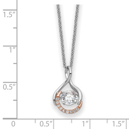 Sterlingsilber Sentimental Expressions Roséfarben Ss und Lebhaft Zirkonia Warm Embrace 18 Zoll Halskette