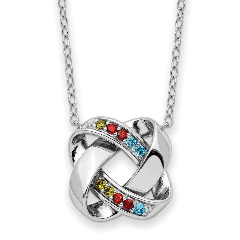 Sterlingsilber Sentimental Expressions Rhodiniert Mehrfarbig Zirkonia Farbe Me Happy Quadratisch 18 Zoll Halskette