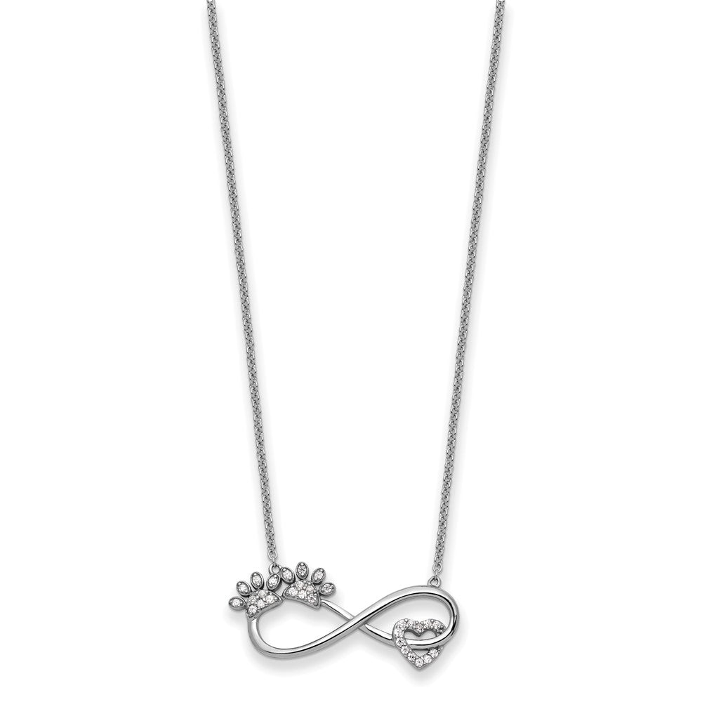 Sterlingsilber Sentimental Expressions Rhodiniert Zirkonia Furr Ever 18 in Halskette
