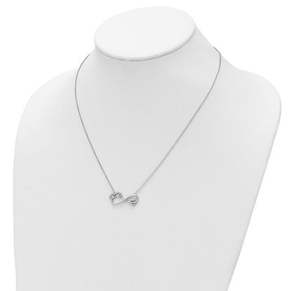 Sterlingsilber Sentimental Expressions Rhodiniert Zirkonia Furr Ever 18 in Halskette