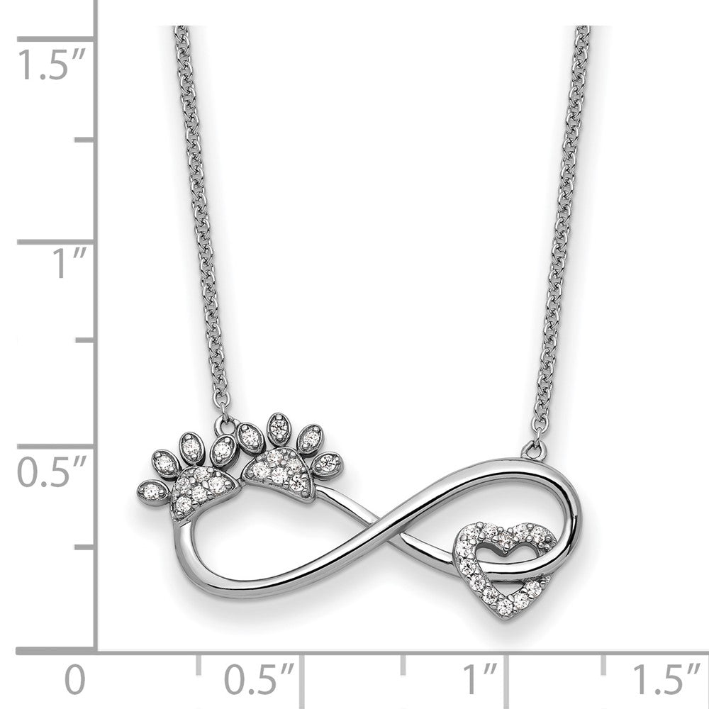 Sterlingsilber Sentimental Expressions Rhodiniert Zirkonia Furr Ever 18 in Halskette