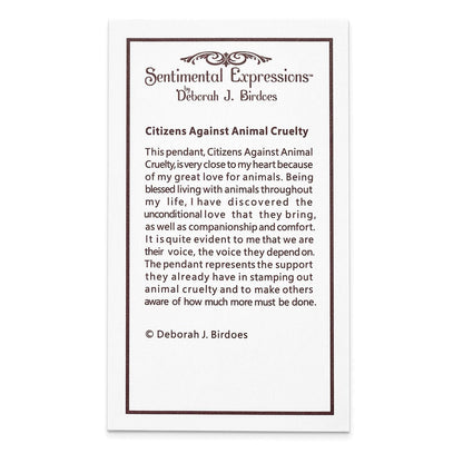 Sterlingsilber Sentimental Expressions Rhodiniert Antikisiert Citizens Against Animal Cruelty 22 Zoll Halskette