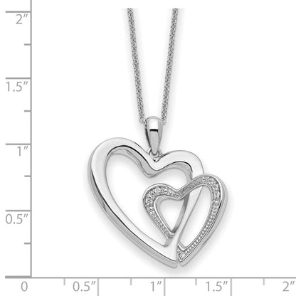 Sterlingsilber Sentimental Expressions Rhodiniert Zirkonia You und Me Herz 18 Zoll Halskette