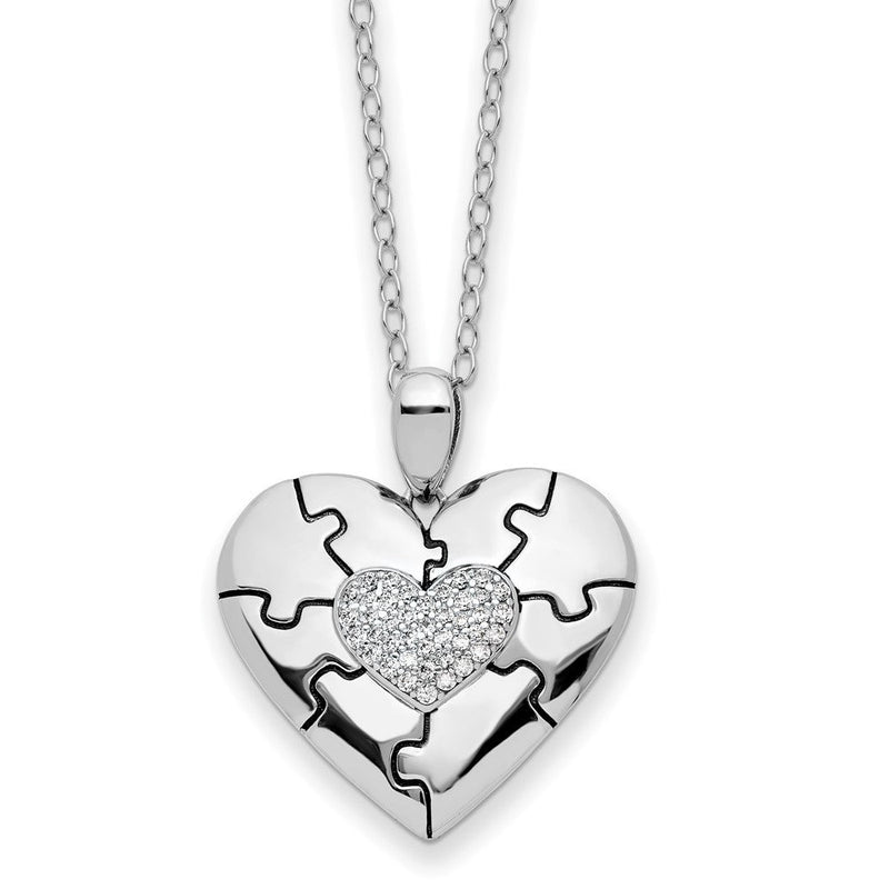 Sterlingsilber Sentimental Expressions Rhodiniert Zirkonia Antikisiert Liebe You To Pieces 18 Zoll Halskette
