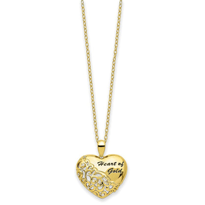 Sterlingsilber Sentimental Expressions Goldfarben Zirkonia Herz Of Gold 18 Zoll Halskette