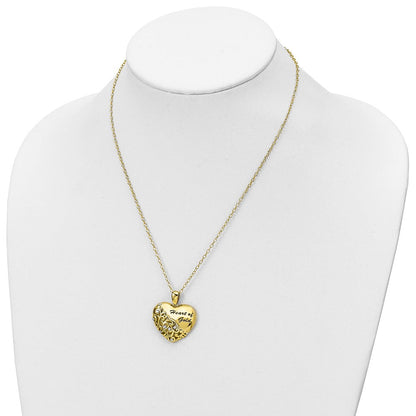 Sterlingsilber Sentimental Expressions Goldfarben Zirkonia Herz Of Gold 18 Zoll Halskette