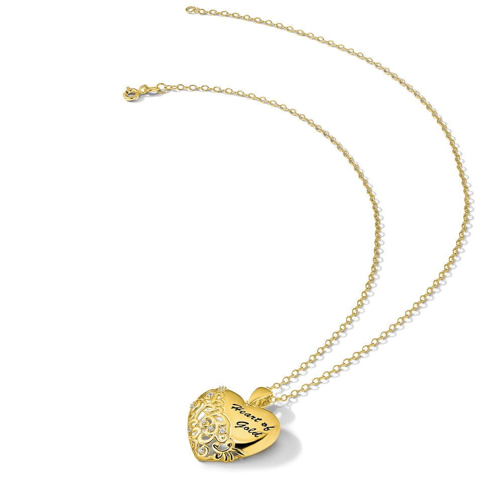 Sterlingsilber Sentimental Expressions Goldfarben Zirkonia Herz Of Gold 18 Zoll Halskette