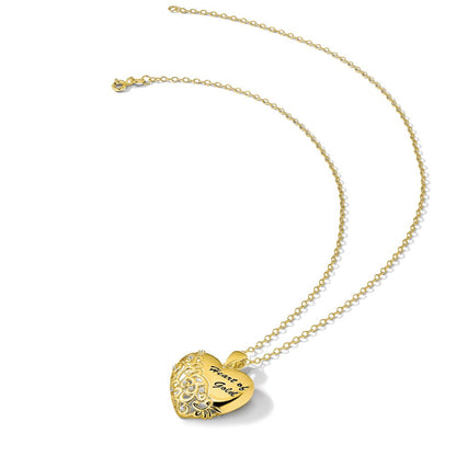 Sterlingsilber Sentimental Expressions Goldfarben Zirkonia Herz Of Gold 18 Zoll Halskette